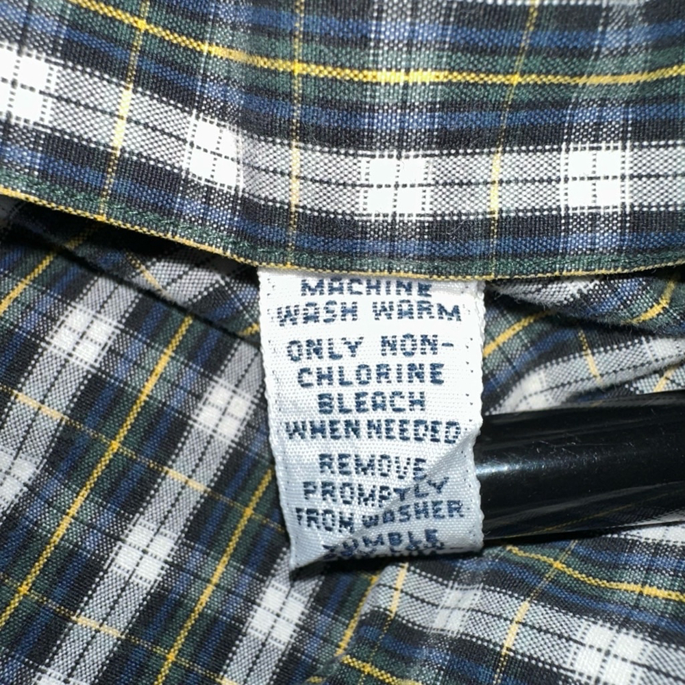 Green Ralph Lauren Mens Size L Navy Plaid Blake Cotton Long Sleeve Button Down - Picture 9 of 12